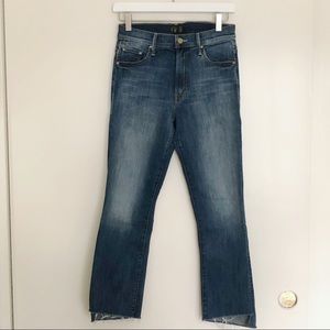 Mother insider crop step fray in not rough enough